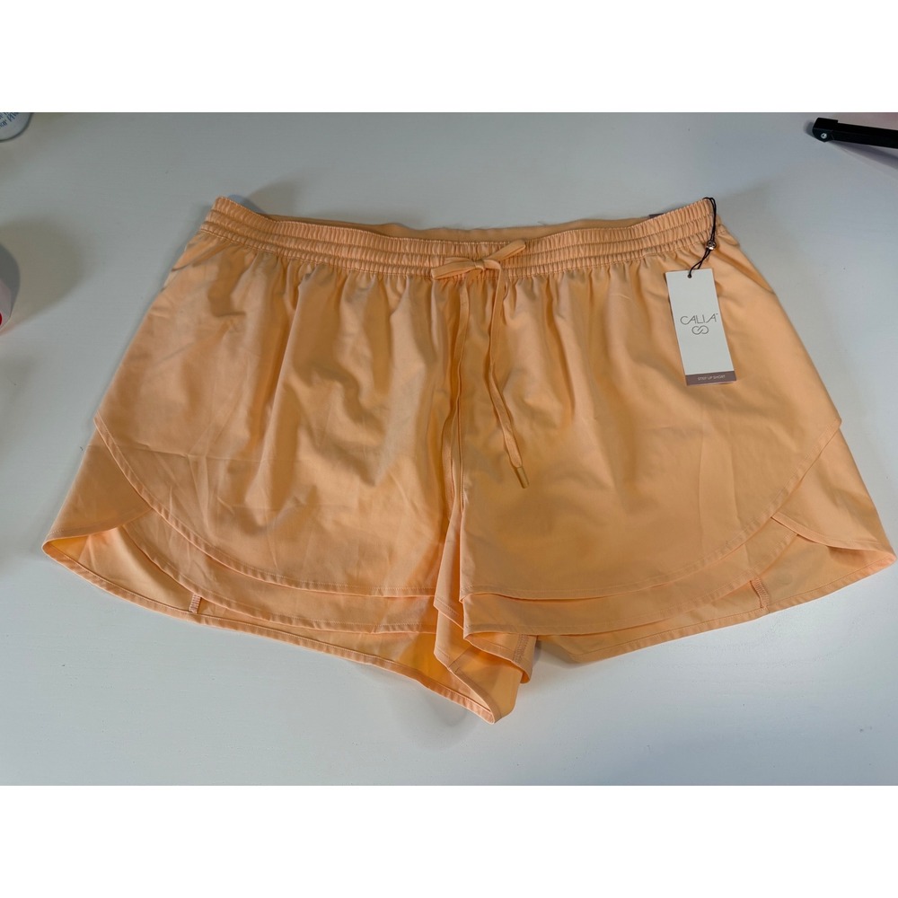 CALIA Step Up Short Peach Orange Athletic Running Shorts XXL NWT